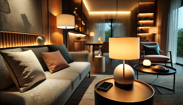 Lampe d'ambiance dans un salon